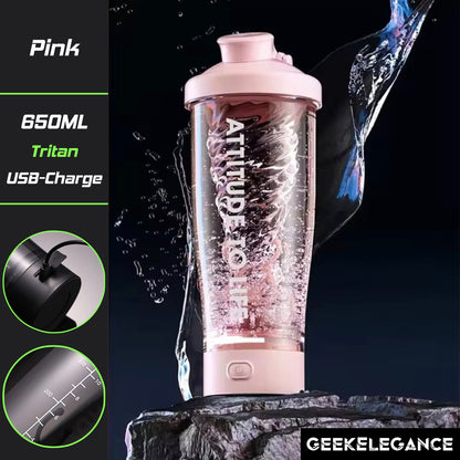 Electric Protein Shaker Bottle | USB Rechargeable Blender | BPA-Free Tritan Portable Blender Cup - 650ml